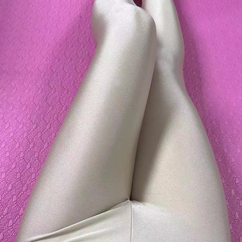 Καλοκαιρινό γυαλιστερό γκρι ψηλόμεσο γυναικείο κολάν άνευ ραφής παντελόνι προπόνησης για γυμναστήριο στενό πάτο