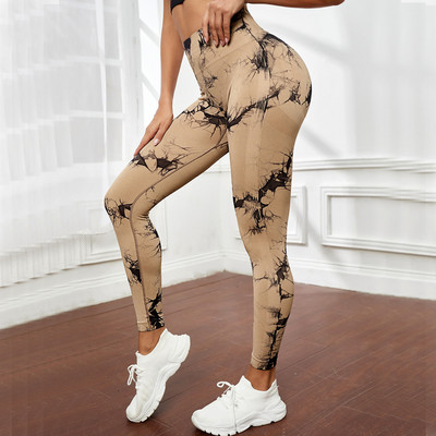 Νέο κολάν Lightning Marble Scrunch Butt για Γυναικεία Καλσόν γυμναστικής Tie Dye Κολάν χωρίς ραφές Νέο Χρώμα Γυμναστική Ρούχα Γιόγκα