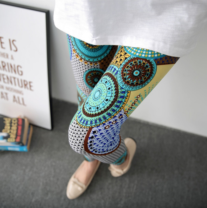 Дамски клинове с висока талия Фитнес клинове Дамски графити Карикатурен печат Млечни копринени клинове Дамски панталони SA656