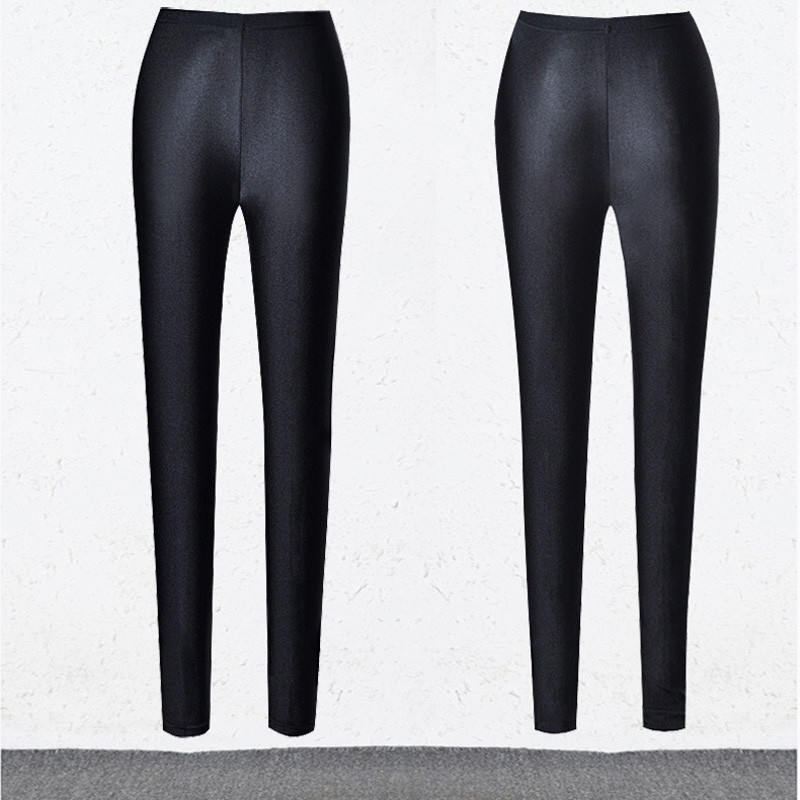 BIVIGAOS Sieviešu Sexy Shiny Stretch Legingi Plānas Pusbikses Legins Slim Melni Legingi Gotikas Bikses Sieviešu Apģērbs