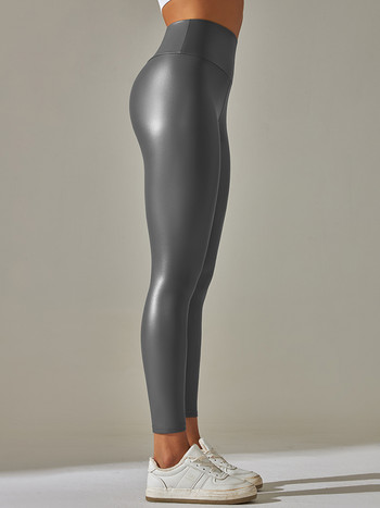 6-цветни летни панталони от PU кожа Дамски кльощави клинове с висока талия Секси еластични панталони Разтегателни панталони с големи размери Jeggings