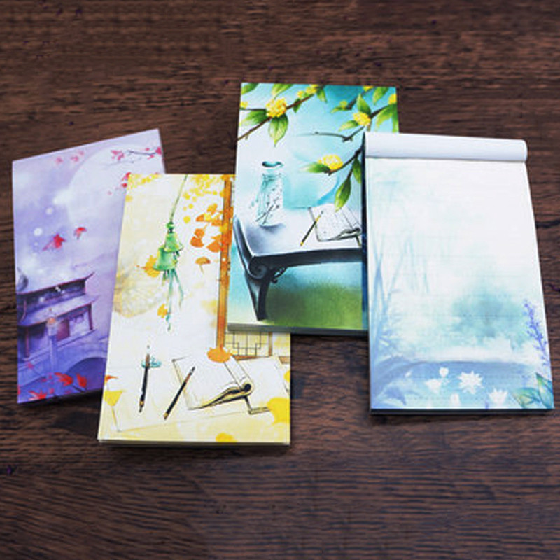 1Gb Creative Antiquity piezīmju bloks pārnēsājams noplēšams piezīmjdators retro minimālistisku ilustrāciju piezīmju bloks Kancelejas preces krāsains iekšpuses lapas