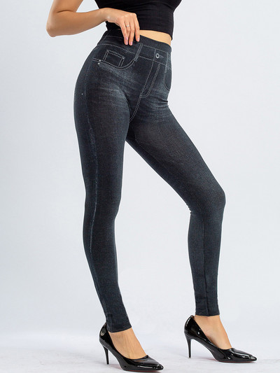 CUHAKCI Sexy Gym Leggins Ψηλόμεση ελαστική πεταλούδα με στάμπα παντελόνι μολύβι Faux τζιν κολάν Γυναικείο 2022 New Disign Hot εκπτώσεις
