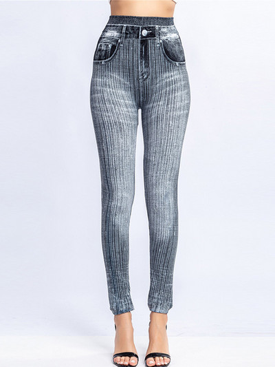 CUHAKCI Sexy Gym Leggins Ψηλόμεση ελαστική πεταλούδα με στάμπα παντελόνι μολύβι Faux τζιν κολάν Γυναικείο 2022 New Disign Hot εκπτώσεις