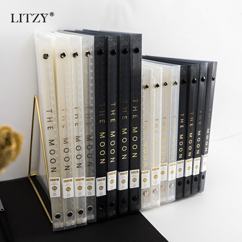 LITZY 20 листа A5 Loose Leaf Soft Side Notebook Journal Planner Transparent Horizontal Line Notebooks Училищни канцеларски материали