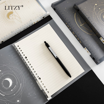 LITZY 20 листа A5 Loose Leaf Soft Side Notebook Journal Planner Transparent Horizontal Line Notebooks Училищни канцеларски материали