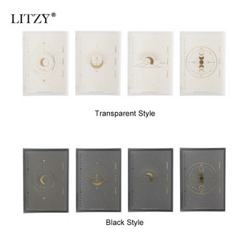 LITZY 20 листа A5 Loose Leaf Soft Side Notebook Journal Planner Transparent Horizontal Line Notebooks Училищни канцеларски материали