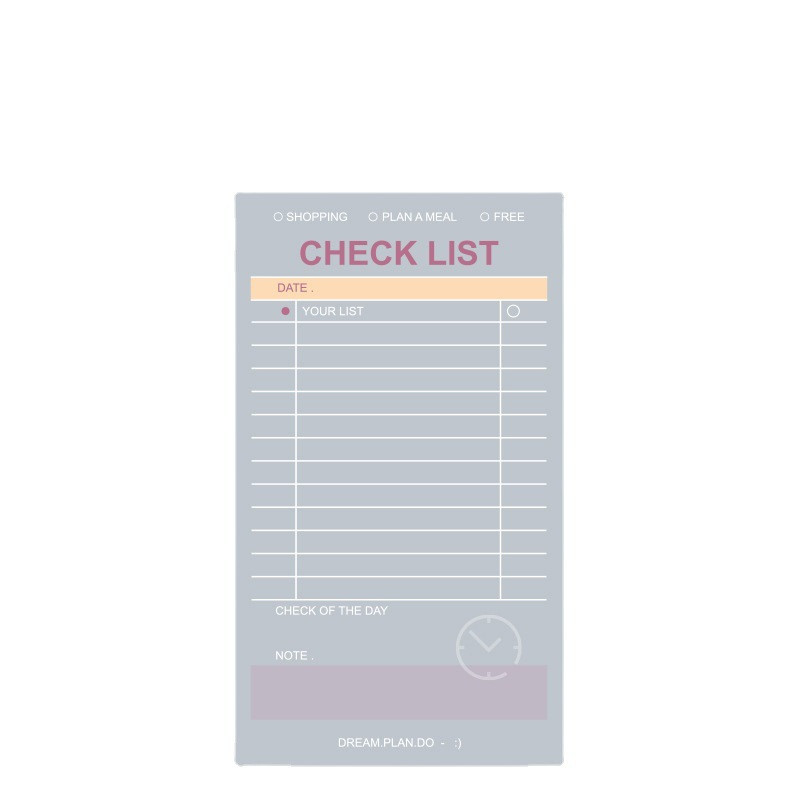 50 листа Обикновени бележки Kawaii Ежедневен седмичен плановник Списък със задачи Списък с лепкави бележки Корейски канцеларски материали Офис консумативи