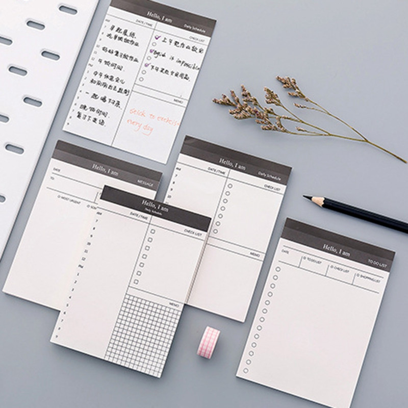 3PCS/Set Ежедневно Седмично Месечно планиране Дневен ред Бележник Управление на целите Ученици Графици Канцеларски материали Офис Училищни пособия