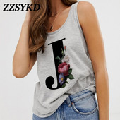 Summer Alphabet Print Camisole Sexy Tank Tops Γιλέκο Γυναικεία Μπλουζάκια Μπλουζάκι Αμάνικο Γκρι Γυναικείο Casual Harajuku Loose Plus Size