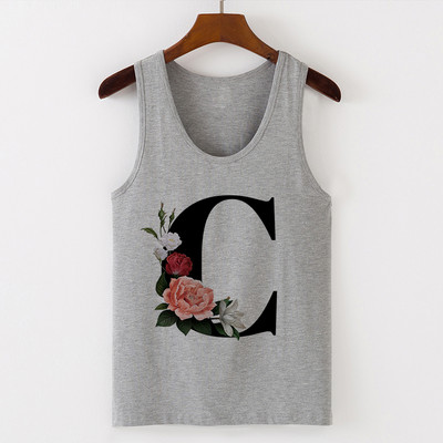 Summer Alphabet Print Camisole Sexy Tank Tops Γιλέκο Γυναικεία Μπλουζάκια Μπλουζάκι Αμάνικο Γκρι Γυναικείο Casual Harajuku Loose Plus Size