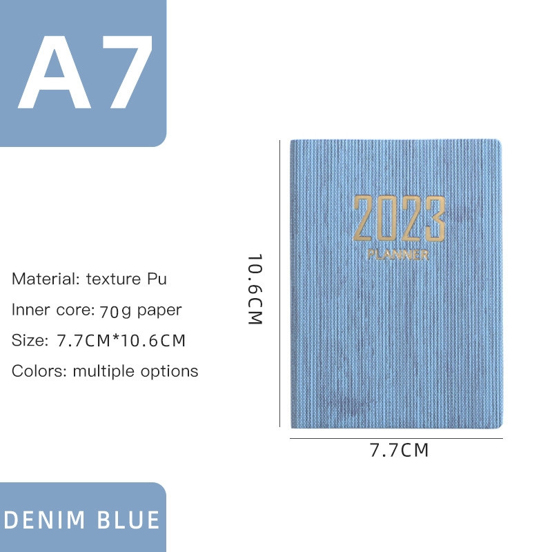 2023 Нов A7 A6 Бележник 365 дни Преносим джобен бележник Ежедневен седмичен дневен ред Ученически канцеларски материали Офис Училищни пособия