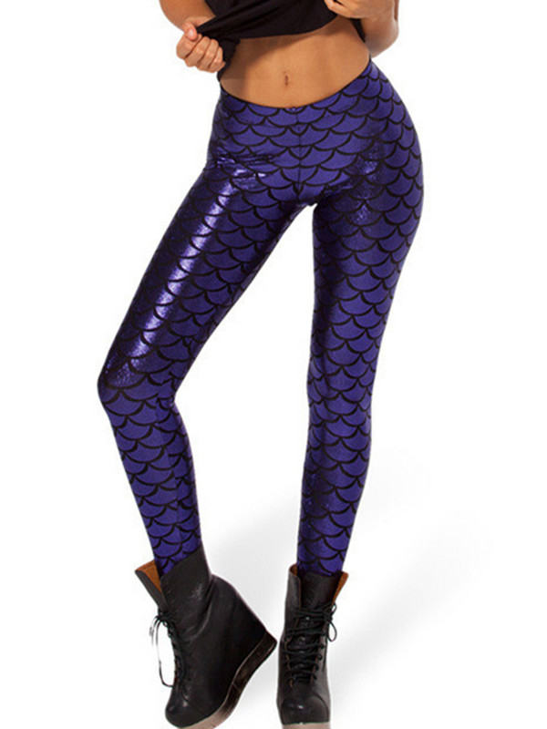 NDUCJSI Sexy Dance Mermaid Digital Print Sieviešu leggings Fishe Scale Bikses Club Jeggings XXXL