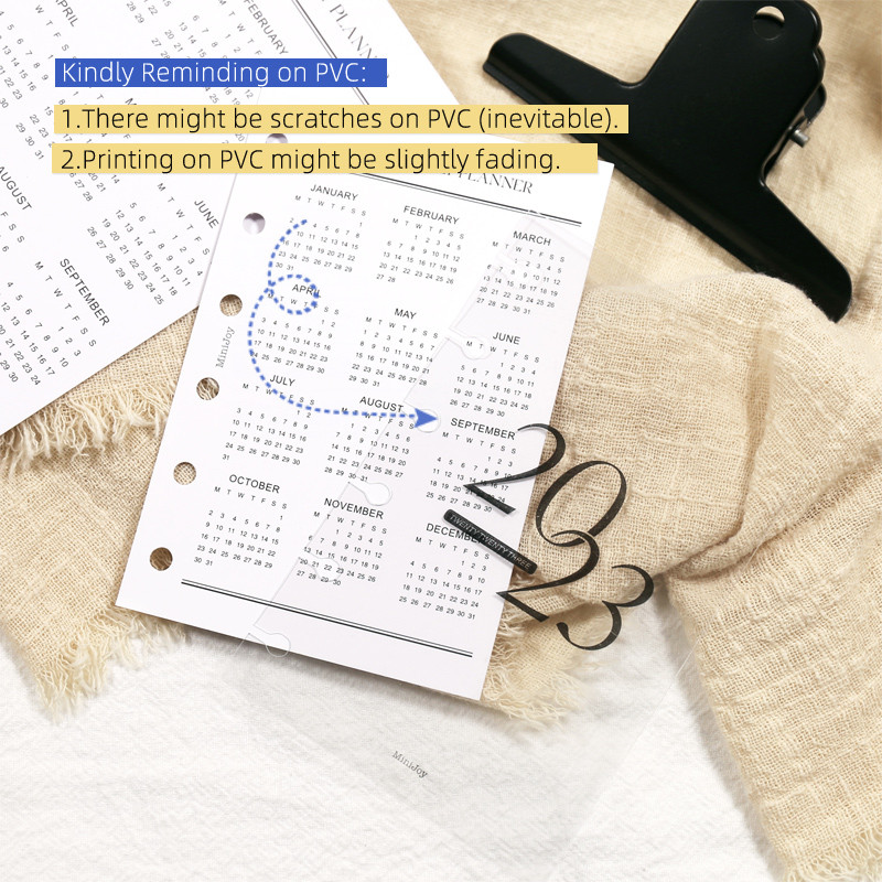 MyPretties 2 lapas 2023. gada kalendāra priekšpuse Uzpildes papīri A5 A6 A7 papīri 6 caurumu iesiešanas organizatoram piezīmju grāmatiņa N.1372