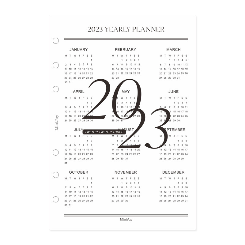 MyPretties 2 lapas 2023. gada kalendāra priekšpuse Uzpildes papīri A5 A6 A7 papīri 6 caurumu iesiešanas organizatoram piezīmju grāmatiņa N.1372