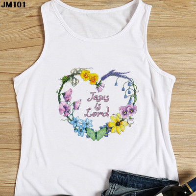 Μόδα αμάνικο μπλουζάκι Heart Flower Printed Γυναικεία καμισέλα Harajuku Casual Λευκό Γιλέκο Καλοκαιρινό Γυναικείο Love Γραφικά μπλουζάκια