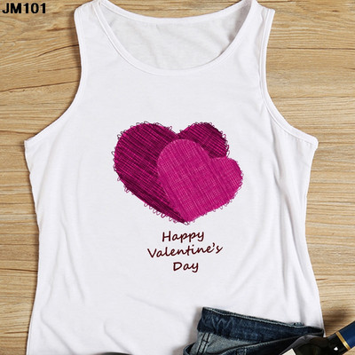 Μόδα αμάνικο μπλουζάκι Heart Flower Printed Γυναικεία καμισέλα Harajuku Casual Λευκό Γιλέκο Καλοκαιρινό Γυναικείο Love Γραφικά μπλουζάκια