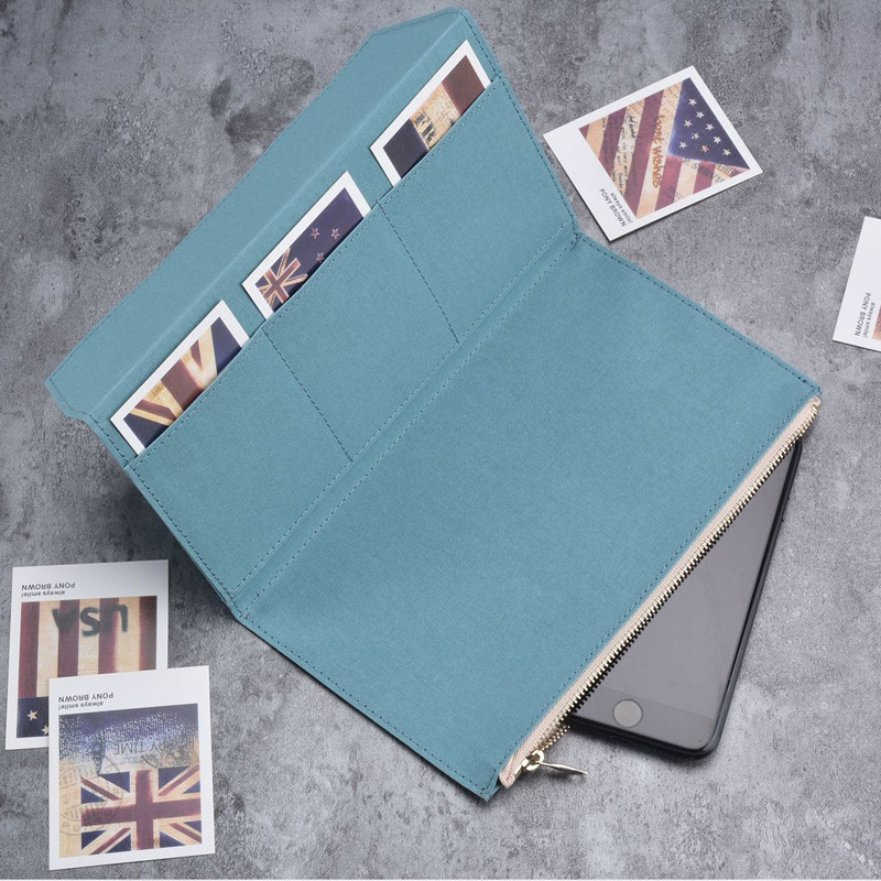 Fromthenon vintage uzglabāšanas soma Midori ceļotājiem piezīmjdatoram ar rāvējslēdzēju kabatā Retro audekla karšu turētājs Dokumentu soma Skolas rakstāmpiederumi