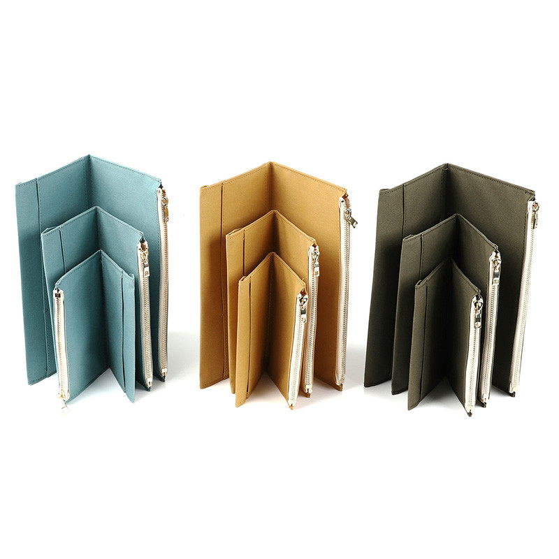 Fromthenon retro glabāšanas soma Midori ceļotāja piezīmjdatora plānotājam, rāvējslēdzēja kabatas karšu turētājam, failu soma Vintage skolas kancelejas precēm