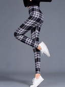 CUHAKCI καρό στάμπα Push Up Legging Παντελόνι προπόνησης Γυναικείο Μόδα Πολυεστέρας ελαστικό Jegging μέσης Hot Fitness Pencil Παντελόνι