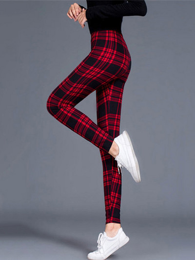 CUHAKCI καρό στάμπα Push Up Legging Παντελόνι προπόνησης Γυναικείο Μόδα Πολυεστέρας ελαστικό Jegging μέσης Hot Fitness Pencil Παντελόνι