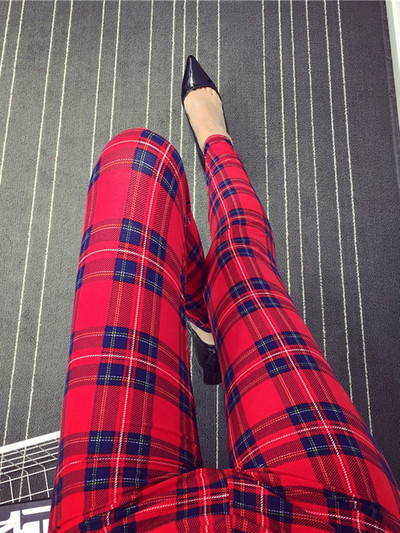 CUHAKCI καρό στάμπα Push Up Legging Παντελόνι προπόνησης Γυναικείο Μόδα Πολυεστέρας ελαστικό Jegging μέσης Hot Fitness Pencil Παντελόνι