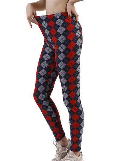 CUHAKCI καρό στάμπα Push Up Legging Παντελόνι προπόνησης Γυναικείο Μόδα Πολυεστέρας ελαστικό Jegging μέσης Hot Fitness Pencil Παντελόνι