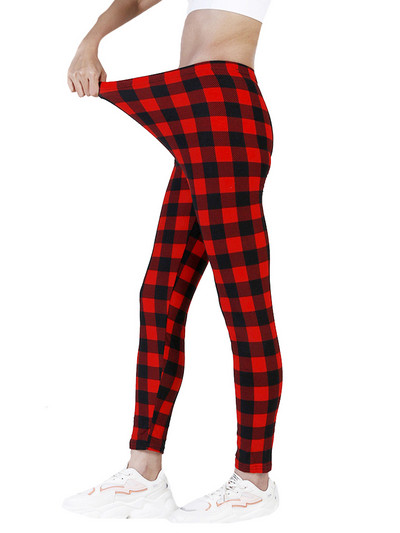 CUHAKCI καρό στάμπα Push Up Legging Παντελόνι προπόνησης Γυναικείο Μόδα Πολυεστέρας ελαστικό Jegging μέσης Hot Fitness Pencil Παντελόνι