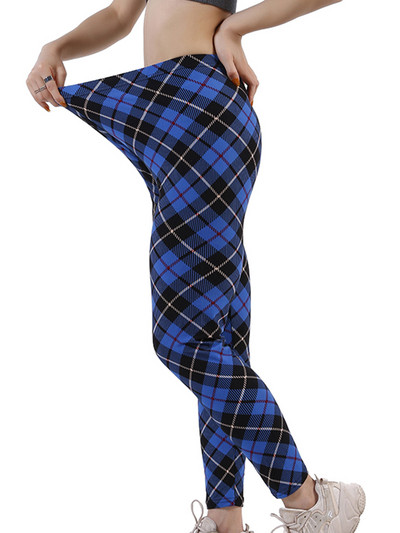 CUHAKCI καρό στάμπα Push Up Legging Παντελόνι προπόνησης Γυναικείο Μόδα Πολυεστέρας ελαστικό Jegging μέσης Hot Fitness Pencil Παντελόνι