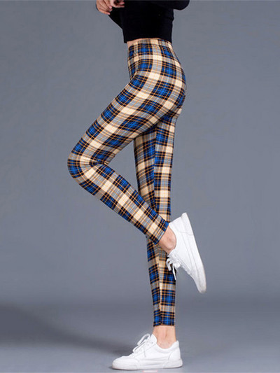 CUHAKCI καρό στάμπα Push Up Legging Παντελόνι προπόνησης Γυναικείο Μόδα Πολυεστέρας ελαστικό Jegging μέσης Hot Fitness Pencil Παντελόνι