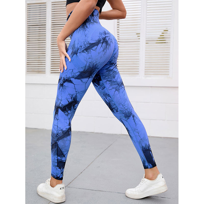 Tie Dye Дамски къси панталони Фитнес Безшевни клинове Push Up Йога Панталони Дрехи за тренировка Фитнес Спортно облекло Спортно облекло за джогинг за жени