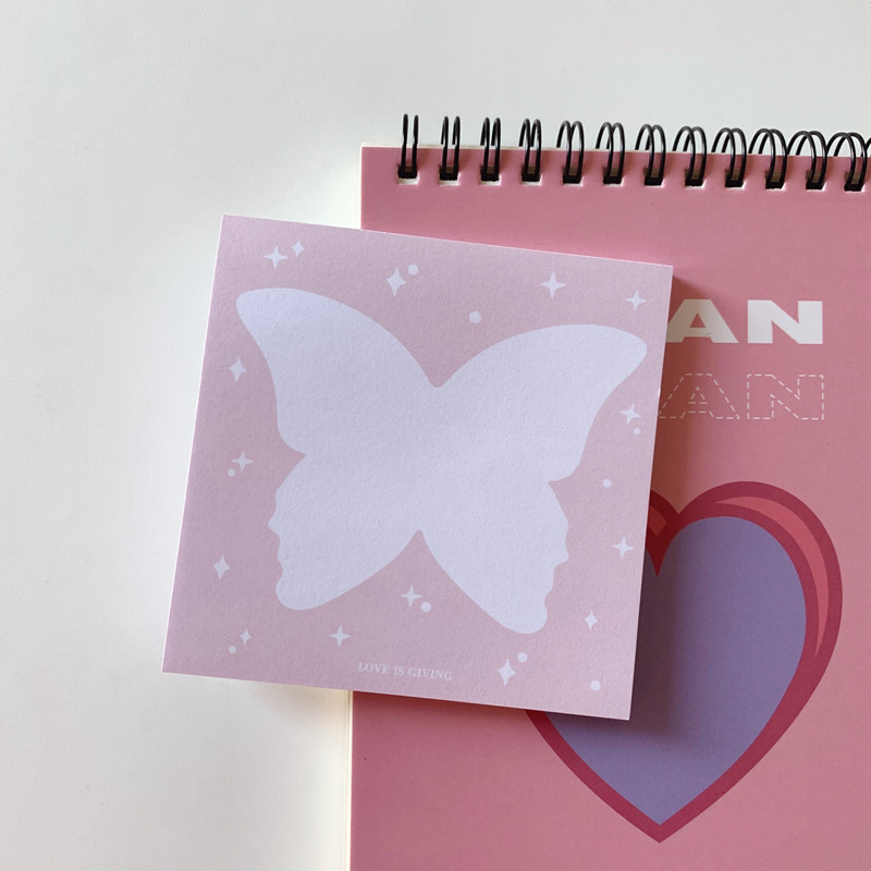50 листа Сладка пеперуда с раковина Memo Pad Декоративна хартия за бележки Направи си сам Scrapbook Дневник Планер за съобщения Бележник Kawaii Канцеларски материали