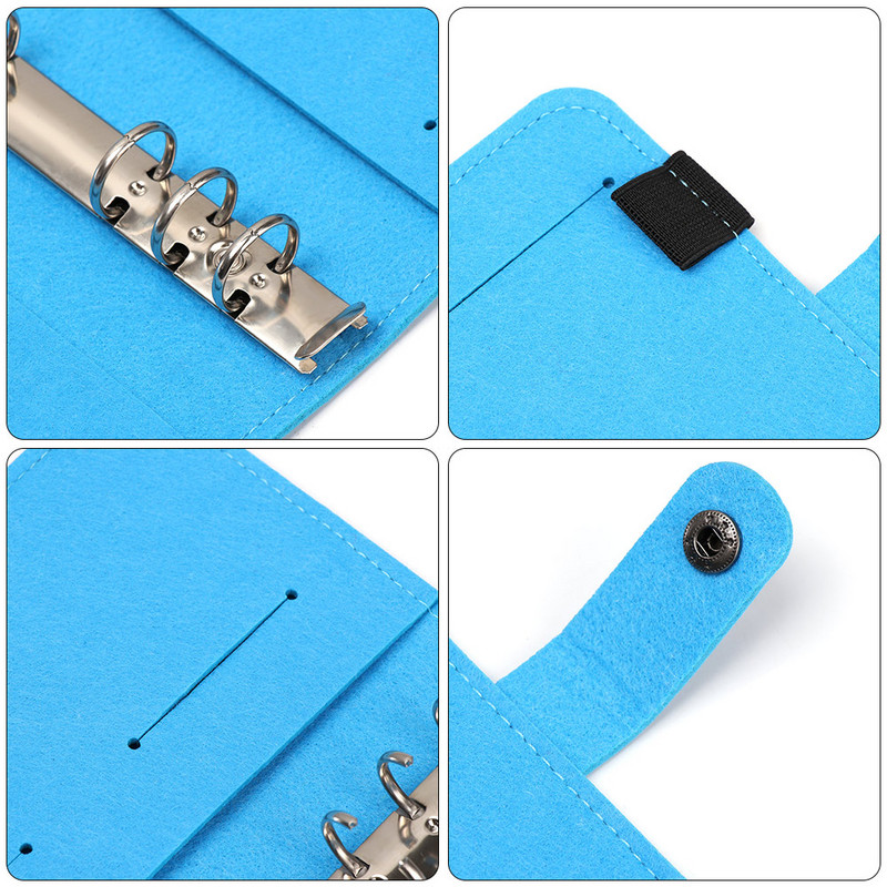 Jauns A5 A6 filca brīvlapu piezīmju grāmatiņas apvalks, pārnēsājams krāsains filca apvalks, gredzens, sējmašīna Dienasgrāmata Ceļojumu plānotājs Dienasgrāmatas Grāmata Biroja piederumi