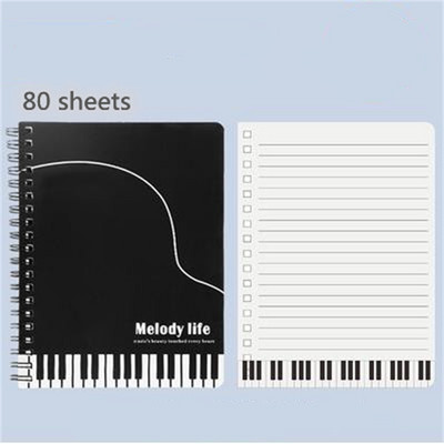 ÚJ! Piano Pattern Notebook Iron Circle Egyszerű Jegyzettömb tanulási irodai eszközök