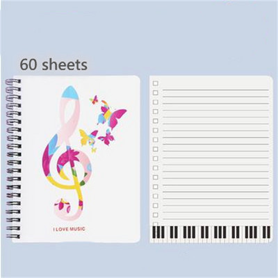 ÚJ! Piano Pattern Notebook Iron Circle Egyszerű Jegyzettömb tanulási irodai eszközök