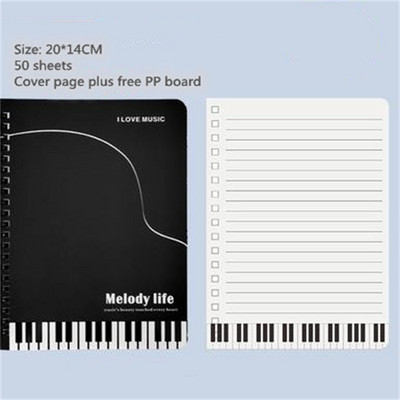 ÚJ! Piano Pattern Notebook Iron Circle Egyszerű Jegyzettömb tanulási irodai eszközök