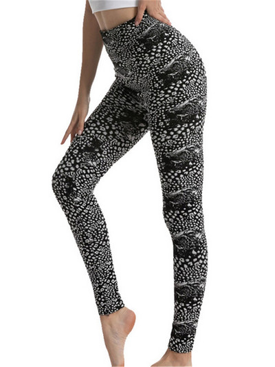 YRRETY Seamless Fitness Γυναικεία κυψελοειδή κολάν μόδας με στάμπα Ψηλής μέσης Ελαστική push Up Αναπνέει αθλητικό παντελόνι μέχρι τον αστράγαλο