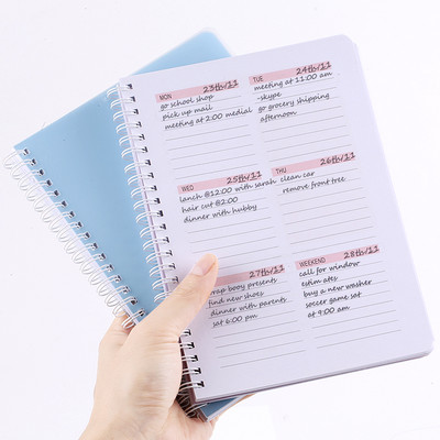 Водоустойчива PVC корица 2021 A5 Daily Planner Agenda 2022 Planner Weely Goals Habit Schedules Канцеларски бележник за училищен офис