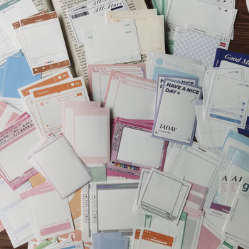 100 τεμ. Vintage σημειώσεις έγχρωμων εγγραφών με σημειωματάριο Διακόσμηση ημερολογίων αποκομμάτων ημερολογίων Υλικό Χαρτί DIY Ημερολόγιο Χειροποίητη Κάρτα κολάζ