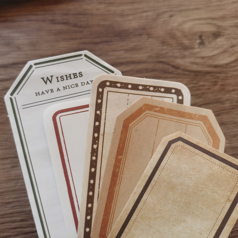 100 gab. Vintage piezīmes par krāsu ierakstu piezīmju bloks dekors.