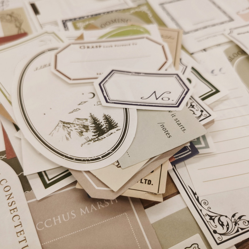 100 gab. Vintage piezīmes par krāsu ierakstu piezīmju bloks dekors.