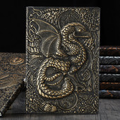 3D Flying Dragon Journal Ανάγλυφο σημειωματάριο γραφής Χειροποίητο δερμάτινο κάλυμμα Α5 Τετράδια Δώρο για άνδρες Σκέψεις ταξιδιού Σημειώσεις Ποίηση