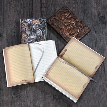 3D Flying Dragon Journal Ανάγλυφο σημειωματάριο γραφής Χειροποίητο δερμάτινο κάλυμμα Α5 Τετράδια Δώρο για άνδρες Σκέψεις ταξιδιού Σημειώσεις Ποίηση