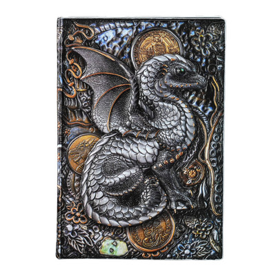 3D Flying Dragon Journal Ανάγλυφο σημειωματάριο γραφής Χειροποίητο δερμάτινο κάλυμμα Α5 Τετράδια Δώρο για άνδρες Σκέψεις ταξιδιού Σημειώσεις Ποίηση