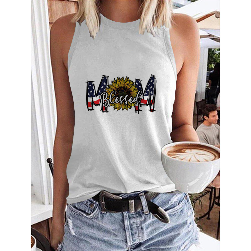 Kanchiii pieguļošs sieviešu tops dizains personalizēts krāsu mozaīkas apdruka Street veste top o-kakla vasaras modes jauna veste