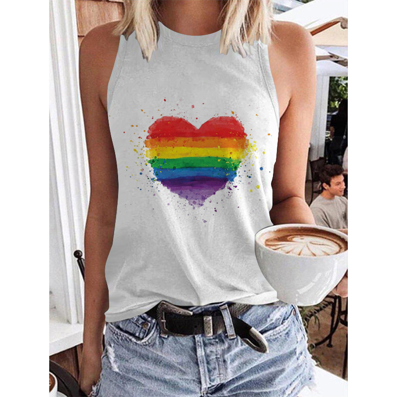 Kanchiii pieguļošs sieviešu tops dizains personalizēts krāsu mozaīkas apdruka Street veste top o-kakla vasaras modes jauna veste