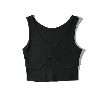 EIFER New Arrival Γυναικεία Καλοκαιρινή σέξι V λαιμόκοψη μπλουζάκι Γυναικείο μαύρο τοπ Σέξι φανελάκι Streetwear