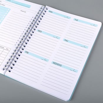 2023 Weekly Planner A5 Spiral Binder Notebook 52 Weeks Agenda Πρόγραμμα διοργανωτής ημερολόγιο Εφημερίδα Γραφική ύλη Σχολικά προμήθειες