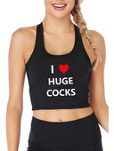 I Love One Design Sexy Crop Tank Hotwife Humor Fun Flirty Printing Crop Top Swinger Sports Fitness Camisole
