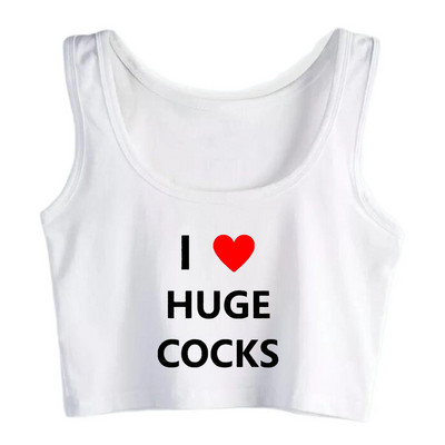 I Love One Design Sexy Crop Tank Hotwife Humor Fun Flirty Printing Crop Top Swinger Sports Fitness Camisole